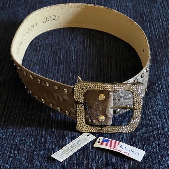 B.B.Simon Swarovski crystal made in USA belt  L main image 13